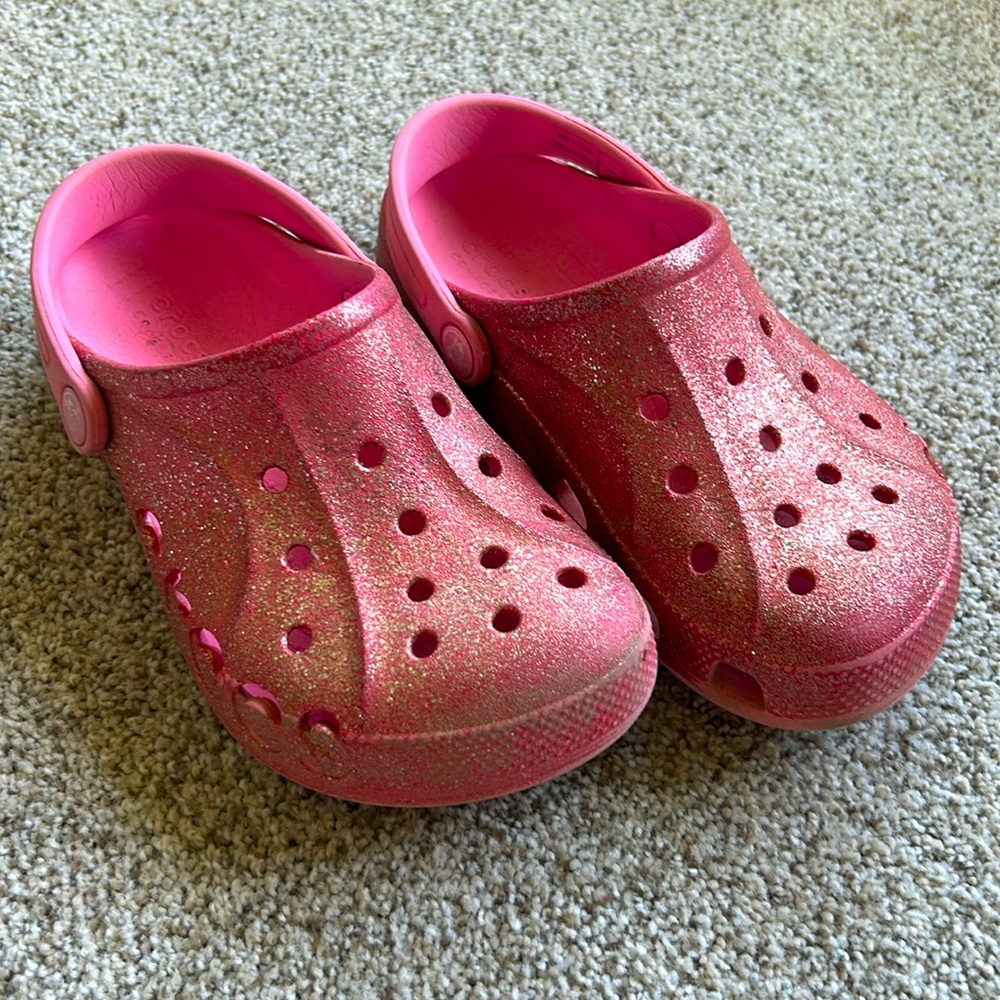 Pink Glitter Crocs
